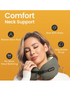 Almohada de Viaje Cesperi Verde Aguacate Espuma de Memoria 2