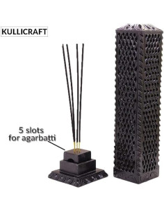 Soporte de Incienso de Piedra Soapstone Negra KC KULLICRAFT 2