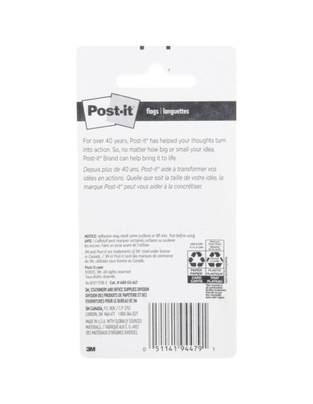 Banderas Post-it 680-EG-ALT Brillo Eléctrico 2 Piezas