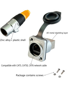 Conector RJ45 Impermeable Blindado PENGLIN CAT6/5E/5 - 2 Juegos 2