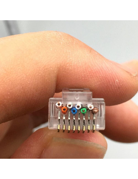 Conectores RJ45 Cat6A 50 Unidades 23AWG Passthrough PETECHTOOL