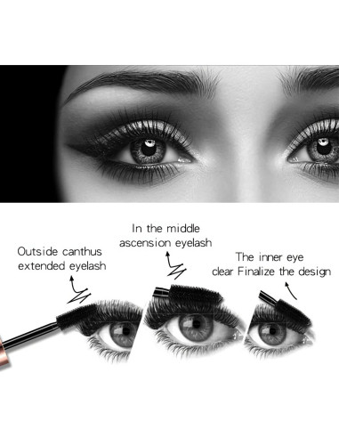 Máscara de Pestañas 4D Yasovigi - Fibra de Seda Impermeable