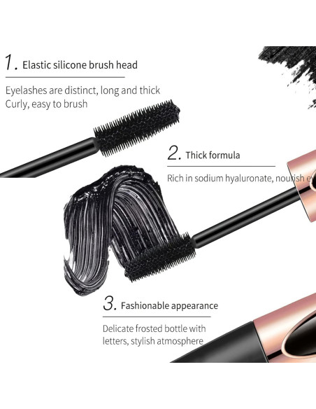 Máscara de Pestañas 4D Yasovigi - Fibra de Seda Impermeable