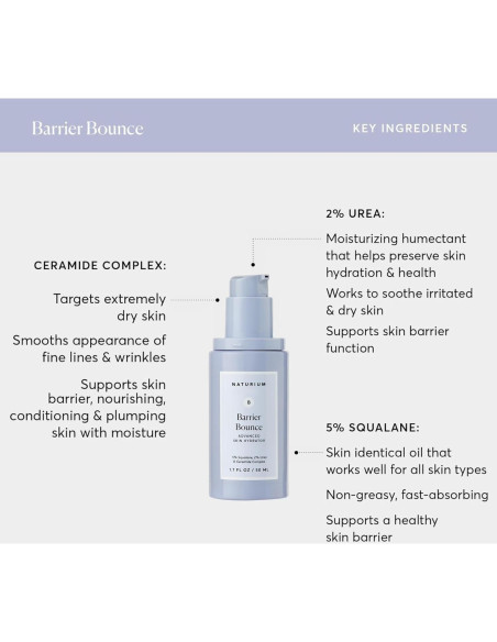 Suero Barrier Bounce Naturium 50 ml - Hidratante Facial con Escualeno