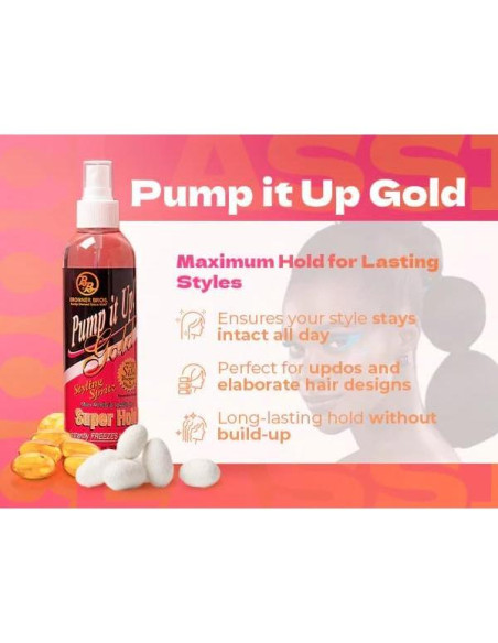 Spray para Cabello Bronner Bros Pump It Up Gold 226g - Fijación Extra