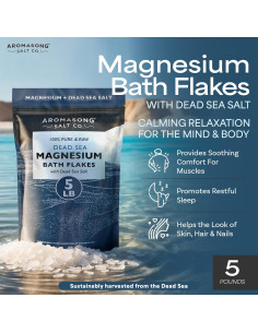 Copos de Magnesio Crudo Aromasong + Sal del Mar Muerto 2.27 kg 2