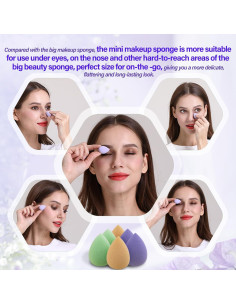 Set de Esponjas de Maquillaje Mini QZBM 6 Pcs Libre de Látex 2