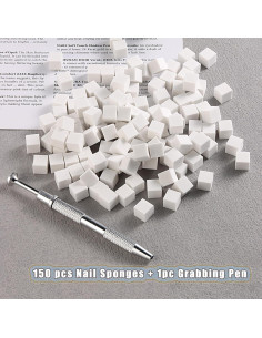 150 Esponjas Ombre para Uñas FSpronail + Bolígrafo Plata 2