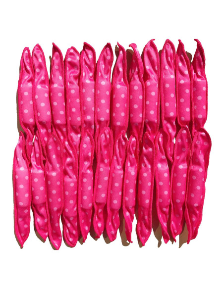 40 Rulos de Pelo Suaves Dababell Rosa para Dormir Sin Calor