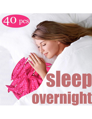 40 Rulos de Pelo Suaves Dababell Rosa para Dormir Sin Calor