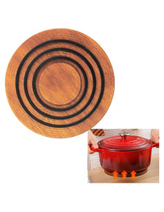 Trivet Magnético de Madera Acacia 20 cm Sxmrail para Olla Le Creuset