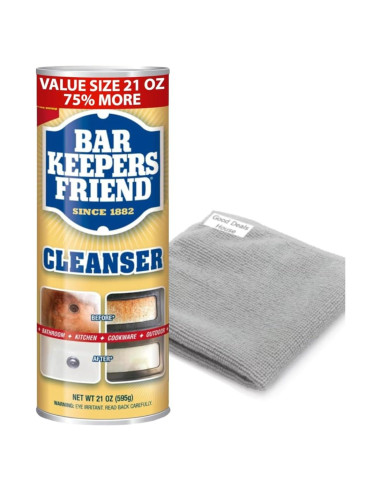 Limpiador en Polvo Bar Keepers Friend 595 g con Toalla