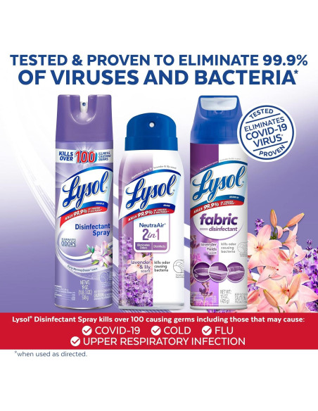 Spray Desinfectante Lysol 3 en 1 - Lavanda y Neutraair 19oz