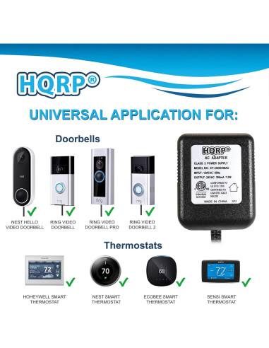 Adaptador de CA HQRP 24V 300mA para Nest y Termostatos