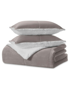 Juego de Edredón UGG Blissful Rey Gris con 2 Fundas Reversibles