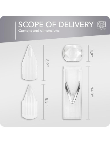 Mandolina Cortadora Brner V3 - Acero Inoxidable, Ajustable, Blanco