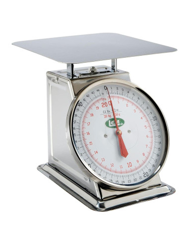 Escala de Acero Inoxidable LEM 20 kg, Dial 20 cm, 24x24 cm