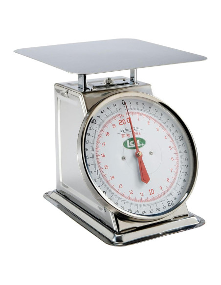 Escala de Acero Inoxidable LEM 20 kg, Dial 20 cm, 24x24 cm