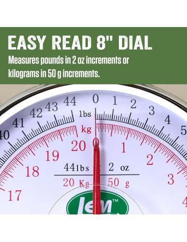 Escala de Acero Inoxidable LEM 20 kg, Dial 20 cm, 24x24 cm