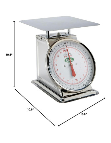 Escala de Acero Inoxidable LEM 20 kg, Dial 20 cm, 24x24 cm