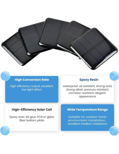 Kit de 10 Celdas Solares Monocristalinas SUNYIMA 2V 160mA