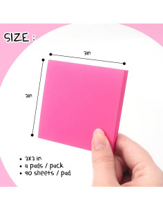 Notas Adhesivas 7.62x7.62 cm Osboo Rojo Rosa 4 Pads 360 Hojas 2
