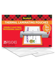 Fundas de Laminado Térmico Scotch 28x43 cm, 25 Hojas 75 Micras
