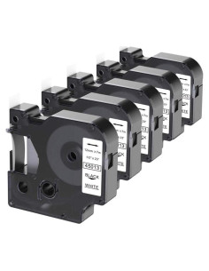 Paquete de 5 Cintas de Etiqueta Camopro Dymo D1 12mm x 7m