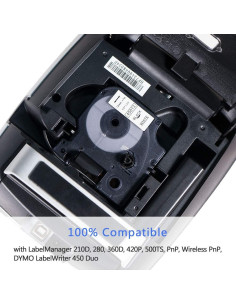 Paquete de 5 Cintas de Etiqueta Camopro Dymo D1 12mm x 7m 2