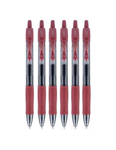 Bolígrafos de Gel Pilot G2 Premium 0.7mm Burdeos Paquete de 6