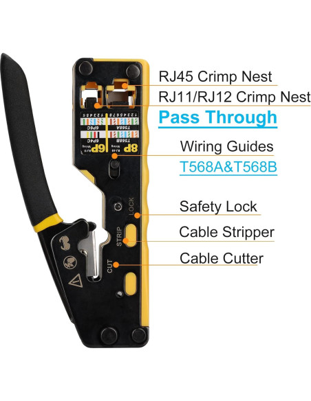 Kit de Crimpado RJ45 Pass Through Solsop con Probador de Cable