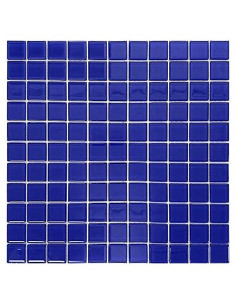 Azulejo de Mosaico de Vidrio Tile Club 0.90 m Azul Cobalto