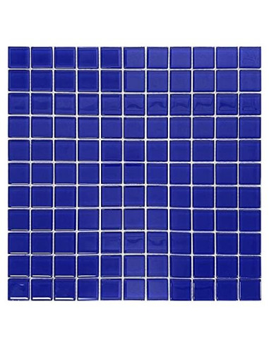 Azulejo de Mosaico de Vidrio Tile Club 0.90 m Azul Cobalto