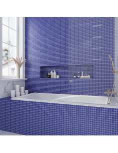 Azulejo de Mosaico de Vidrio Tile Club 0.90 m Azul Cobalto 2