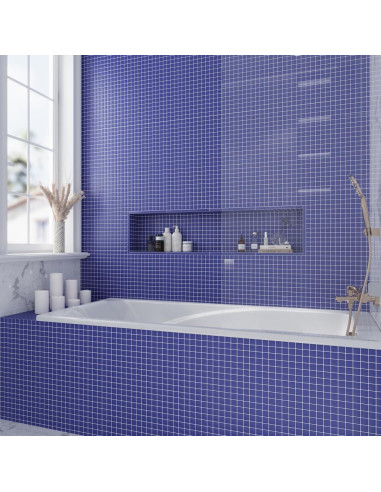 Azulejo de Mosaico de Vidrio Tile Club 0.90 m Azul Cobalto