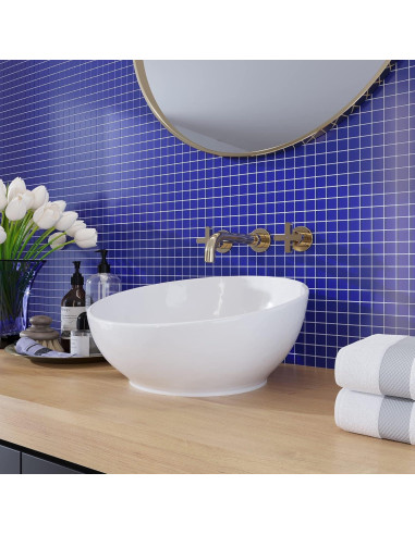 Azulejo de Mosaico de Vidrio Tile Club 0.90 m Azul Cobalto