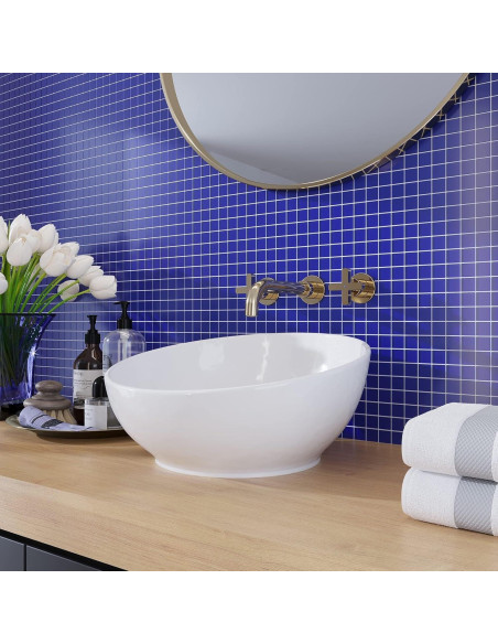 Azulejo de Mosaico de Vidrio Tile Club 0.90 m Azul Cobalto