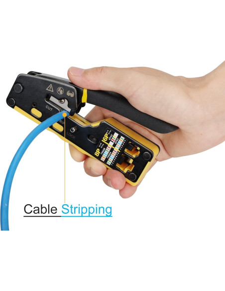Kit de Crimpado RJ45 Pass Through Solsop con Probador de Cable