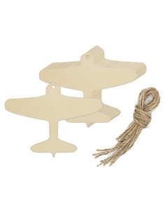 20 Recortes de Madera en Forma de Avión Creaides 10x7.6 cm