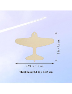 20 Recortes de Madera en Forma de Avión Creaides 10x7.6 cm 2