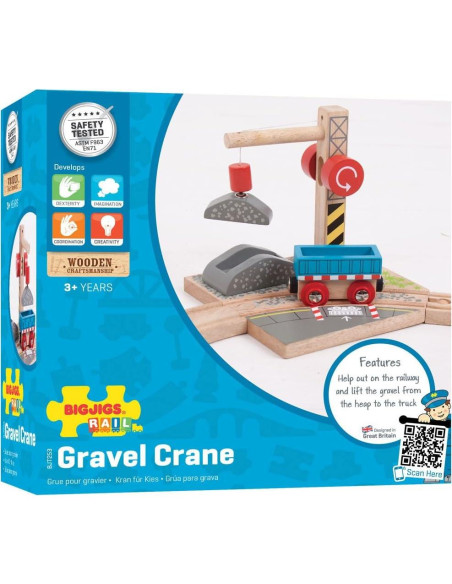 Grúa de Grava Bigjigs para Juego de Tren - 15.5 cm Grúa de Grava Bigjigs para Juego de Tren - 15.5 cm