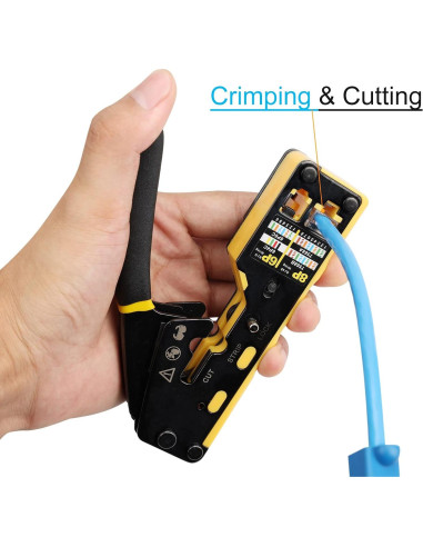 Kit de Crimpado RJ45 Pass Through Solsop con Probador de Cable