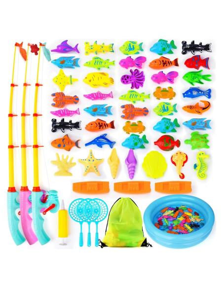 Juego de Pesca Magnético FIVEDAOGANG 45 Piezas para Niños