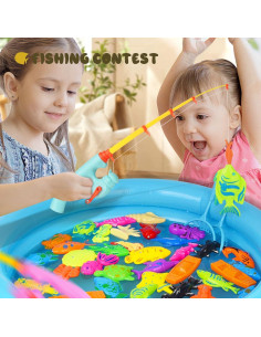 Juego de Pesca Magnético FIVEDAOGANG 45 Piezas para Niños 2