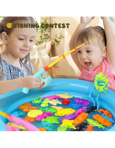 Juego de Pesca Magnético FIVEDAOGANG 45 Piezas para Niños