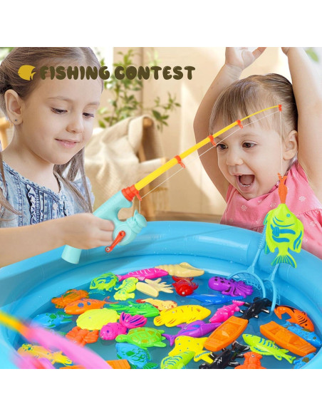 Juego de Pesca Magnético FIVEDAOGANG 45 Piezas para Niños