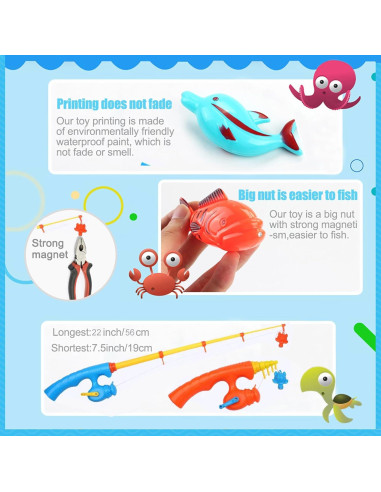 Juego de Pesca Magnético FIVEDAOGANG 45 Piezas para Niños