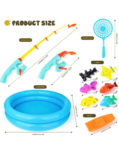 Juego de Pesca Magnético FIVEDAOGANG 45 Piezas para Niños