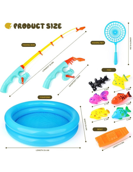 Juego de Pesca Magnético FIVEDAOGANG 45 Piezas para Niños