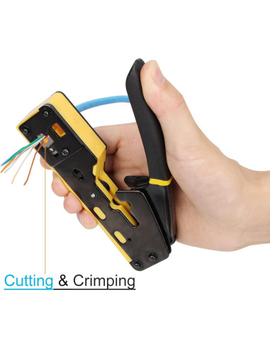 Kit de Crimpado RJ45 Pass Through Solsop con Probador de Cable